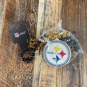 Pittsburgh Steelers Fan Chain. Made With Beads And A Medallion Mardi Gras Style